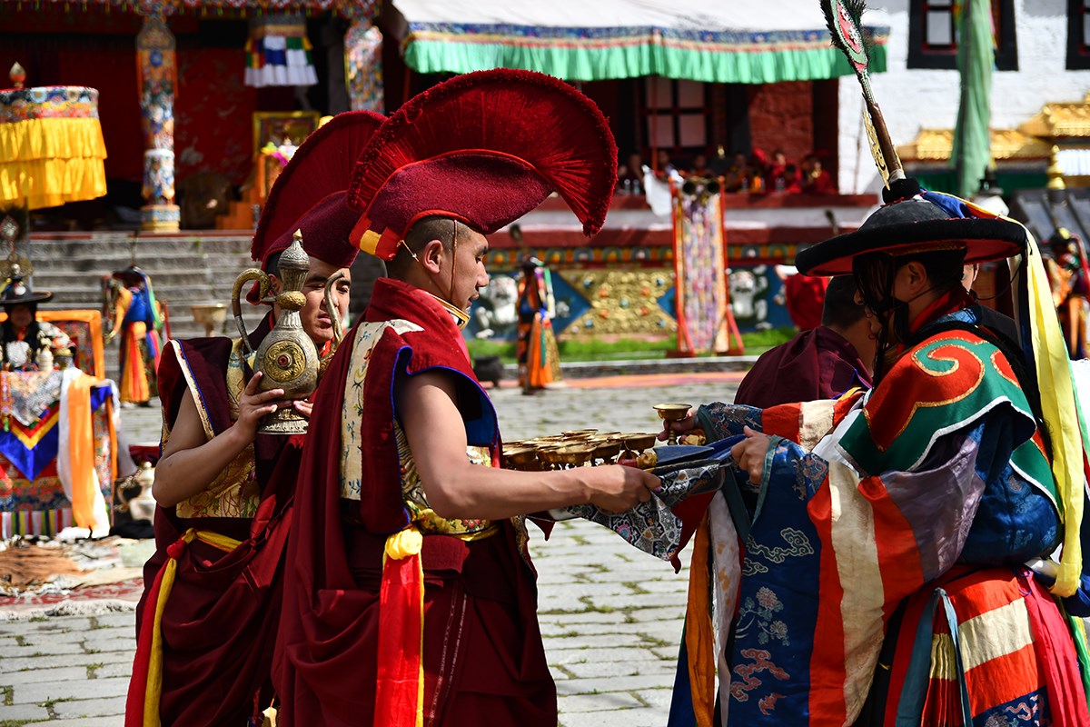 Mask Dance (Cham) Festival in Tagong Monastery
