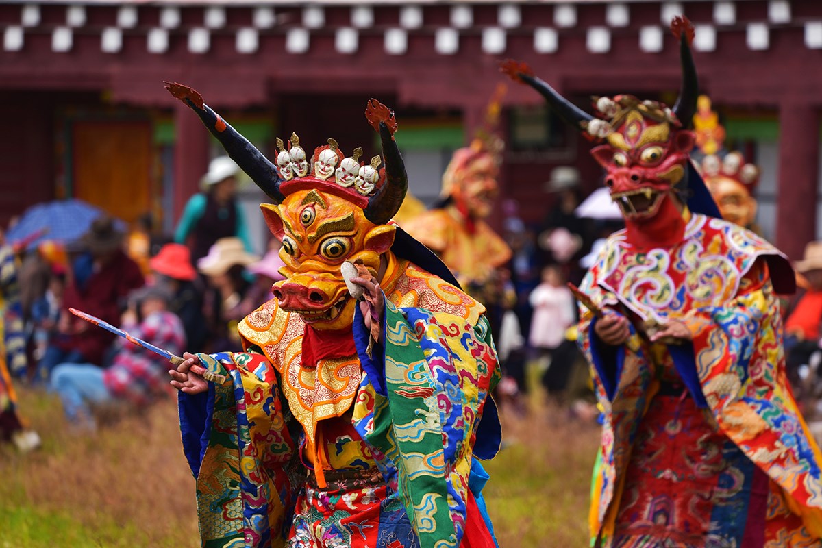 Mask Dance Festival in Huiyuan Monastery