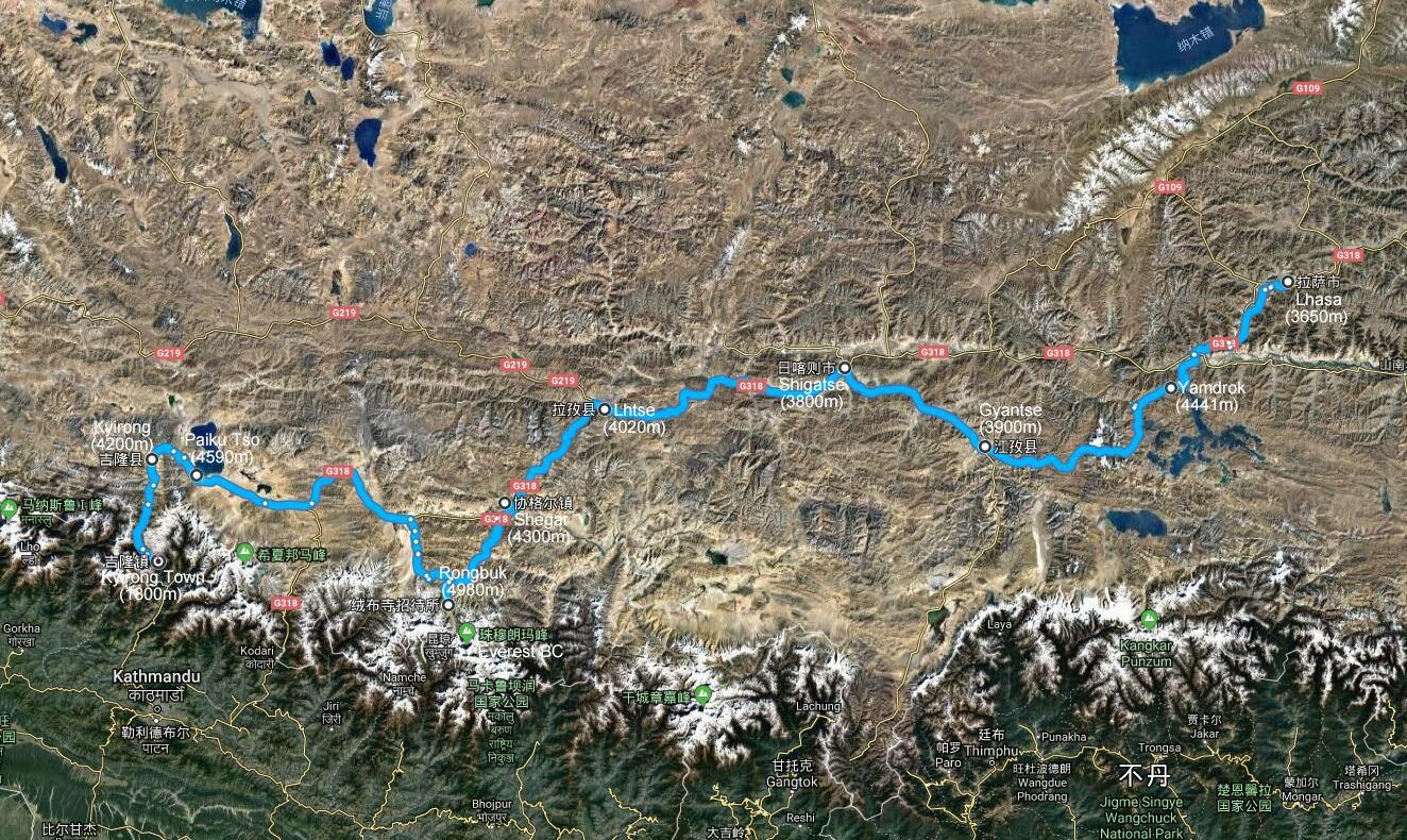 Rental Motorbike Tour from Lhasa via Everest BC to Kathmandu