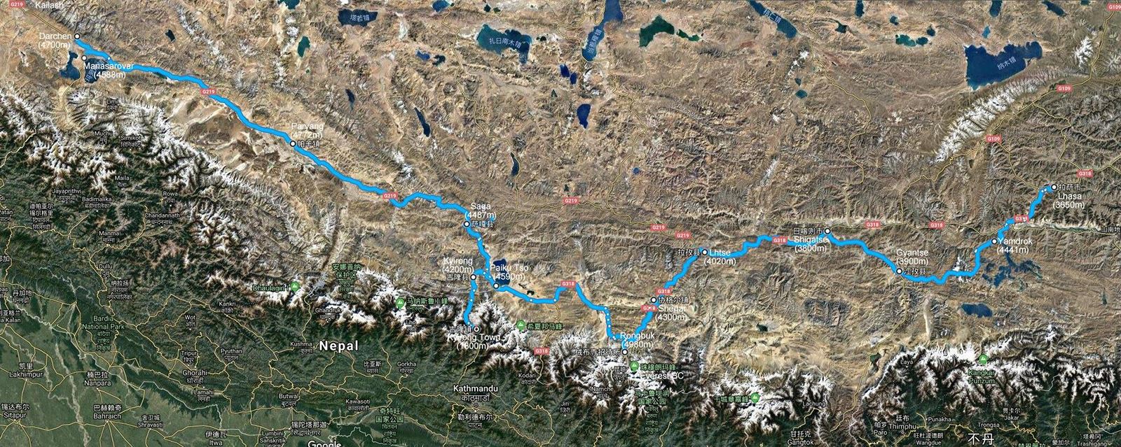 Rental Motorbike Tour from Lhasa to Kathmandu with Everest BC and Kailash