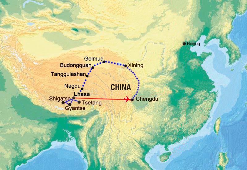 Tibet Highlights with Tibet Train from Chengdu to Lhasa
