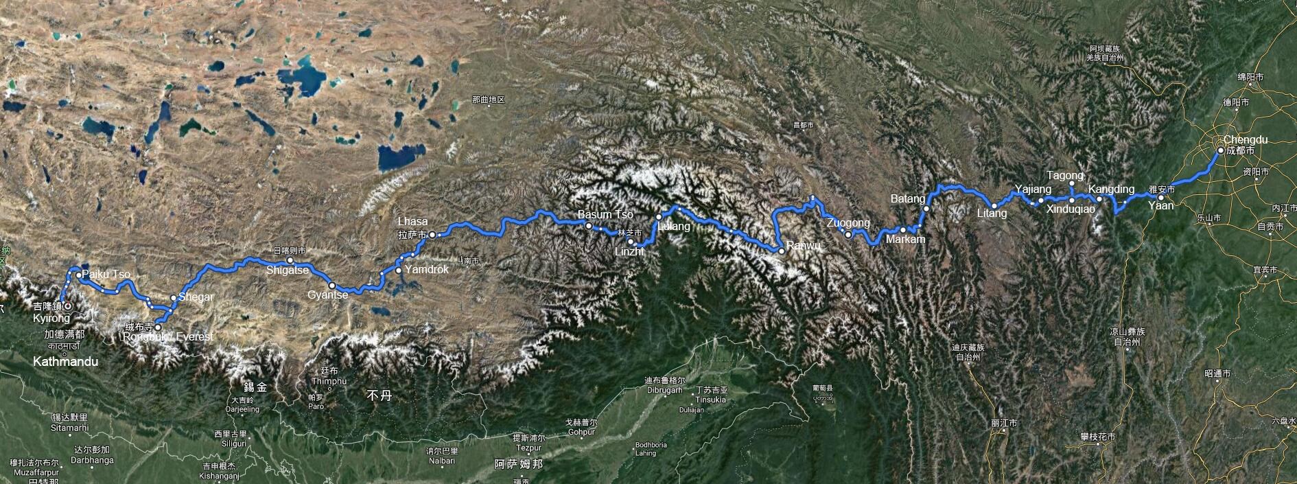 Rental Car Tour from Sichuan via Tibet to Nepal with Everest BC